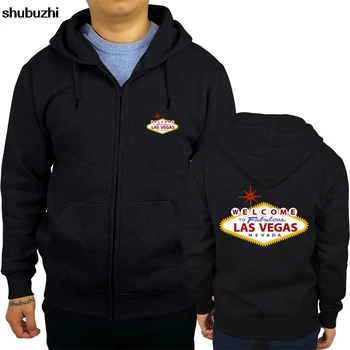Novo prispeli v Las Vegas Znak shubuzhi moških zadrgo majica jeseni luksuzne blagovne znamke, modni rock hoodies priložnostne hip-hop kul hoody