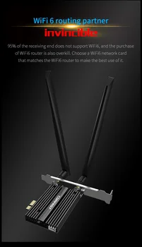 Dual-band 3000Mbps WiFi 6 Intel AX200 PRO PCIE-X1 wireless adapter, 2.4 G / 5 G Wifi mrežno kartico, Bluetooth 5.0 WiFi adapter