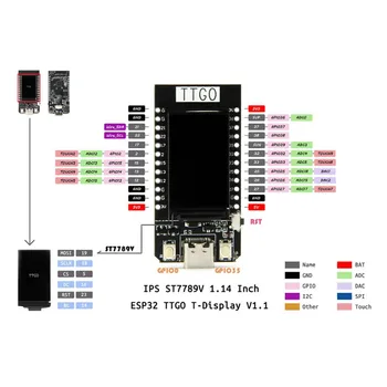 TTGO T-Prikaz ESP32 WiFi In Bluetooth Modul Razvoj Za Arduino 1.14 Palčni LCD esp32 Nadzorni Odbor Bluetooth Modul