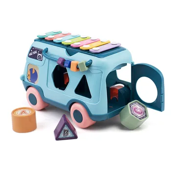 3Wbox gradnik, avtobus trkanje na klavir otroške igrače 0-3 let premagal glasbila, noge trkanje na klavir avtobus