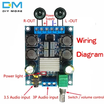 50 W x 2 TPA3116D2 Dual Channel DC 4.5-27V Digital Power Audio Glasba Zvočnikov Ojačevalec Odbor Stereo Visoko Učinkovitost Modula