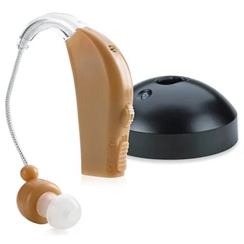 Polnilna BTE Slušni aparat Uho Pomoč Nastavljiv Digitalni Ton Ojačevalec Zvoka Gluhi Aparelho Auditivo