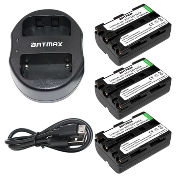 Batmax 3x Baterija NP-FM500H+NPFM500H NP FM500H Dvojno USB Polnilec za Sony A57 A65 A77 A350 A550 A580 Digitalni Baterije