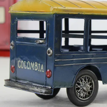 Retro Ameriški šolski avtobus modle Letnik kovin, avtobuse Avtomobilski model Fotografske rekviziti bar decoratin