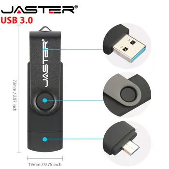 JASTER OTG USB 3.0 128GB USB ključek 16GB 32GB Dve Strani Pen Drive Za Android Mobilni Telefon 8GB USB Ključek 64GB Pendrive