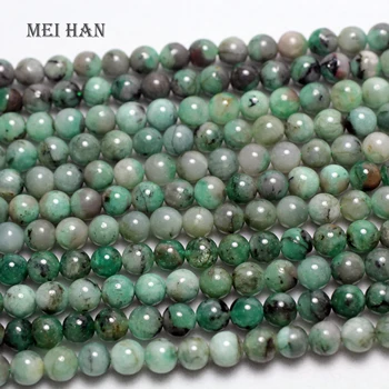Meihan Brezplačna dostava (sklop 1) naravne 6-7mm Smaragdno nemoteno krog kamna svoboden kroglice za izdelavo nakita DIY, zaradi česar