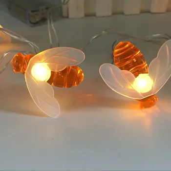 Srčkan Honey Bee Niz LED Luči Božič Prostem Vrt Dekoracijo Pravljice Luči Garland Baterijo, USB Powered Navidad Helloween