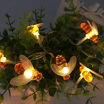 Srčkan Honey Bee Niz LED Luči Božič Prostem Vrt Dekoracijo Pravljice Luči Garland Baterijo, USB Powered Navidad Helloween