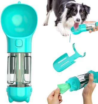 Prenosni 3 V 1 Pes Steklenico Vode za Pse Večfunkcijsko Pasje Hrane Napajalnega Voda za Pitje Skodelico Kuža, Mačka Razpršilnik Vode za Hišne živali Izdelka