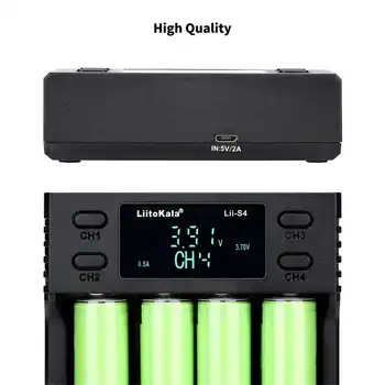 LiitoKala LII-S4 LCD Smart Polnilec za Baterije 4 Reže za 18650 26650 18350 1,2 V AA NiMH Baterije
