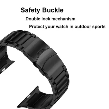 Povezavo Zapestnica za Apple Watch Band 44 42mm Serije 5 4 correa za iwatch trak 40 mm 38 mm Series 3 2 1 z Varnostno Sponko pasu