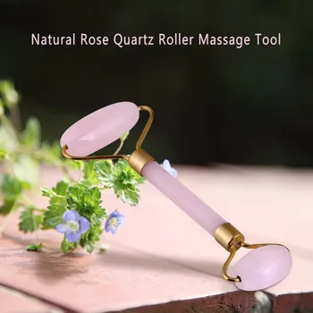 Naravni Rose Quartz Crystal Zdravilna Masaža Palico Gua Sha Beauty Roller Kamen Massager Zakonsko glave, Obraza, Vratu Telo Roller Massager