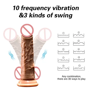 178 mm Velik Vibracijska Ogrevanje Realističen Penis z Brezžično, dalinjsko Swing Dildo, Vibrator Petelin Penis Sex Igrače Za Ženske, Lezbijke,