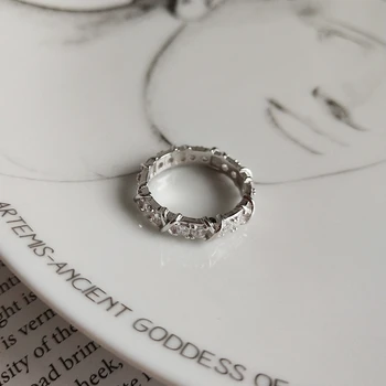 LouLeur 925 sterling srebro dekle povoj cirkon prstani srebro ustvarjalne trendy elegantno elegantno in luksuzno obroči za ženske, nakit darilo