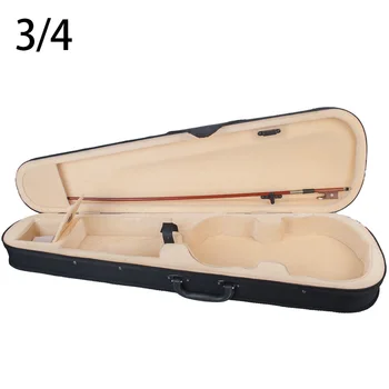 Violino Primeru 3/4 Velikost Strokovno Trikotno Obliko Violino Primeru Težko Rumena Znotraj Violino Deli