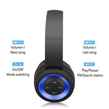 Nove Prenosne Brezžične Slušalke Bluetooth Stereo Hi-Fi Zložljive Slušalke Avdio za Mp3, Nastavljiv Slušalke z Mikrofonom za Glasbo
