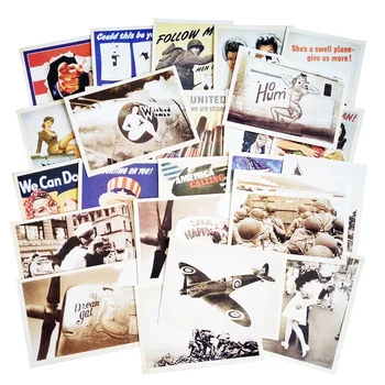 6packs/veliko Vintage Stil Post Kartico Plakat Risanje Razglednice Razglednice Set Darilo WW2 Vojaški Temo Klasične Kartice na Debelo