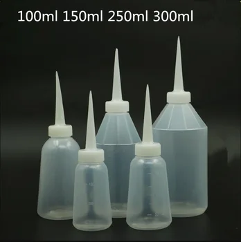 20 kos Brezplačna Dostava 100 150 250 300 ml Belo Plastično Prazno Prahu Steklenico Banka Za Lepilo Pigment Embalaža