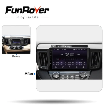 Funrover 2.5 D+IPS avto multimedia player android 9.0 2 din dvd Za Toyota RAV4 2013-17 stereo avto radio, gps navigacija