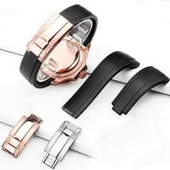Ure Watchband Silikonske Gume Pasovih za Rolex Ostrig Tip Stalnem Gibanju/ Cosmometer Ditonna Series 20 mm Silikonski Trak