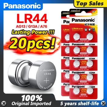 Panasonic 20pcs 1,5 V Gumb Celic Baterije LR44 LR1154 357A SR44 Prvotne lr44 Litijevo Baterije A76 AG13 G13A