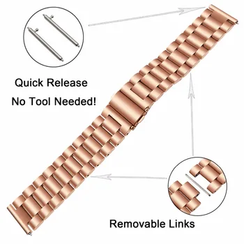 Hitro Sprostitev iz Nerjavečega Jekla Watchband za Fosilnih Gen 4 Q Tveganega HR /Gen 3 Q Tveganega Watch Trak Zapestni Trak Rose Zlata Zapestnica