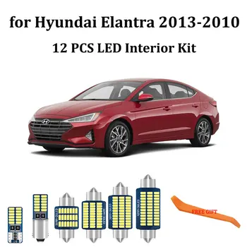 12 Kos Belega Canbus led Avto notranje luči Paket Komplet za Hyundai Elantra 2013 - 2016 2017 2018 2019 led notranja Kupola luči