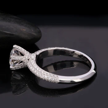 Luxury Real Trdna 925 Sterling Srebrni Prstan 2Ct 10 Srca Puščice Simulirani Diamantni Poročni Nakit Prstani prizadevanja Za Ženske