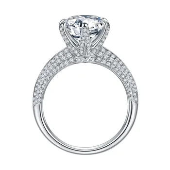 Luxury Real Trdna 925 Sterling Srebrni Prstan 2Ct 10 Srca Puščice Simulirani Diamantni Poročni Nakit Prstani prizadevanja Za Ženske