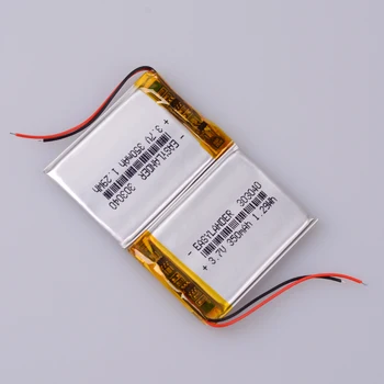 Baterija Li-polymer Akumulatorske ion, 3.7 V, 350 mAh za bluetooth, mp3 bralec 303040 MP3 predvajalnik DVR Snemalnik