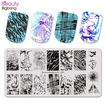 Beautybigbang 10 KOS Tiskarske Plošče, Set Cvet Živali Geometrijo Drevo, Print Image Nail Art Predlogo Klasični Slog XL-031-XL-080