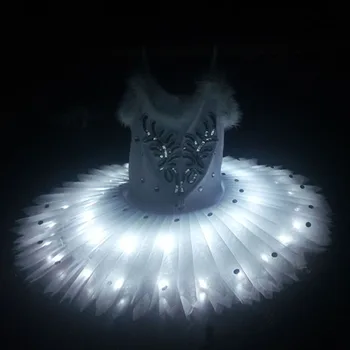 Svetlobna ples kostum fluorescentna balet krilo odraslih učinkovitosti LED poroko uspešnosti oblačila nočni otrok Puhasto ski