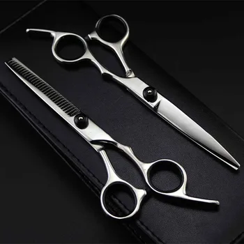Strokovno Japonska 4cr 6 inch Black rezani las škarje za striženje sissors redčenje barber las škarje za rezanje frizer škarje