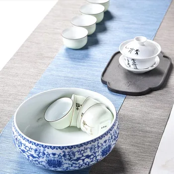 Lončenina Velike Čaj Pranje Kitajski Čaj Peresa Pranje Modre in Bele Keramične Pribor Čaj Slovesnosti