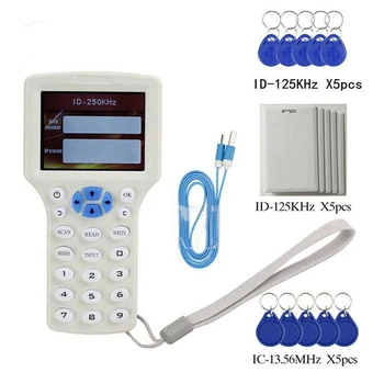 RFID kopirni stroj Duplicator 125KHz Ključni Fob Bralnik NFC Pisatelj 13.56 MHz Šifrirana Programer USB tekočina iz Kopiraj Kartico Oznako