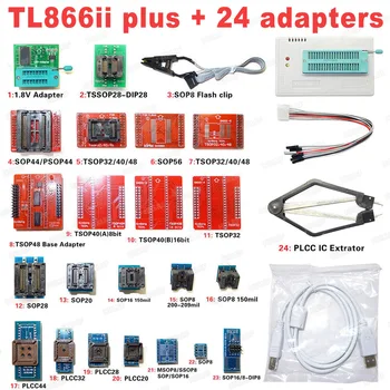 Prvotne XGECU V9.00 Najnovejši TL866II Plus +24 Adapterji,najboljše kakovosti MiniPro DIY Komplet TL866A TL866CS Podporo 10000+ ICs bios