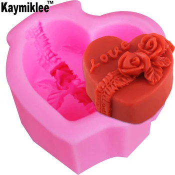 Kaymiklee F1024 Rose DIY 3D Silikonski Milo Plesni Fondat Torta Čokolada Ljubezen Kalupov za Kuhinjo Torta Dekoraterstvo