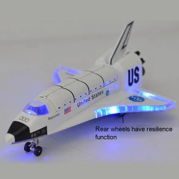 Nove Zlitine Diecast Space Shuttle Cast Vesoljskega Plovila Space Letalo, Potegnite nazaj Modela z Zvokom, Svetlobo, Glasbo, Zaslon Stojalo Otrok Otroci Igrače