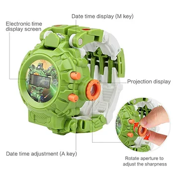 Preoblikovanje Igrače Robot Watch 3in1 Projekcija Otroci Digitalni Zapestje Gledati Deformacije Reševanje Robot Igrače Elektronsko Učenje Darilo