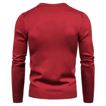 Moški pulover 2020 New Visoke Kakovosti Moške Posadke vratu Lozeng-preverite, Dokolenke Vitek vgradnjo Dolgimi rokavi Moški Puloverji