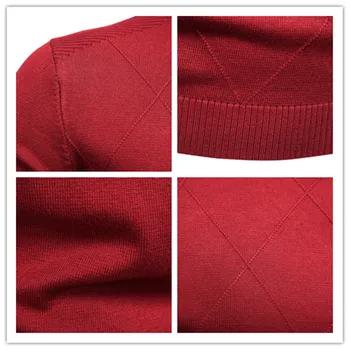 Moški pulover 2020 New Visoke Kakovosti Moške Posadke vratu Lozeng-preverite, Dokolenke Vitek vgradnjo Dolgimi rokavi Moški Puloverji