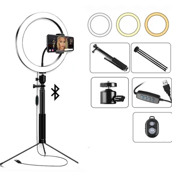 Zatemniti Led Selfie Obroč Svetlobe Lučka 6 8 10 inch Video Lučka Osvetlitev z Bliskavico Za Youtube Ličila Foto Video v Živo s Stojalom