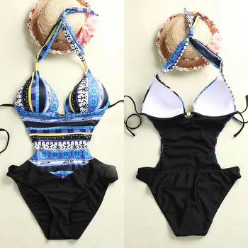 En Kos Kopalke Ženske enodelne Kopalke Plaži Kopalke Push-up Oblazinjeni Monokini Bikini Kopanje, Plavanje Obleko Za Ženske