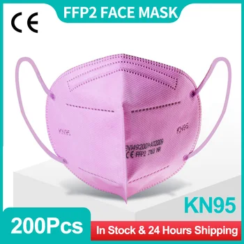 60PCS KN95 Maske FFP2 Črno/Roza Masko za enkratno uporabo KN95 Filter Anti-prah Usta Maska Zaščitna 5 Vložek Mascarilla FFP2 Respirator