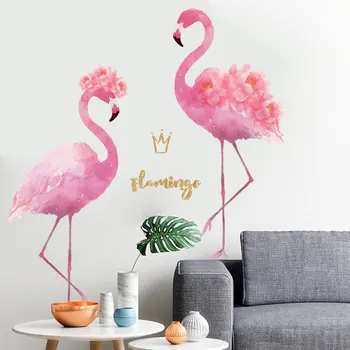 Pink Flamingo Spalnica Dormitorij Mleko Čaj Shop, Trgovina Z Oblačili Ozadju Dekorativno Slikarstvo