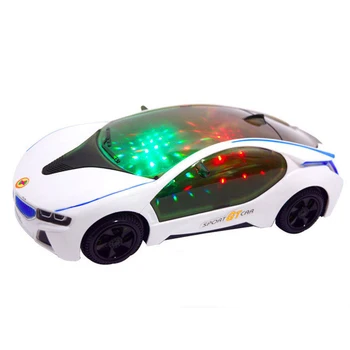 Utripajoča Svetloba Avto Bela Diecasts Igrača Vozil Avto Igrača Z RGB Pisane Luči & Zvočni Učinek, LED se Sveti V temi, Igrače Za Otroka