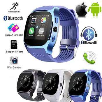 JRGK T8 Bluetooth Smart ura S Kamero Facebook Whatsapp Podpira TF KARTICE Sim Klicne Smartwatch Za Android Telefon PK V18 DZ09