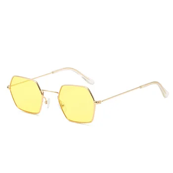 Vintage Kvadratnih Unisex sončna Očala Kovinski Poligon sončna Očala Moda Ocean Leče za Očala okulary przeciwsłoneczne