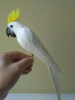 Novo simulacija cockatoo igrače, plastične&krzno bela papiga model darilo približno 30 cm
