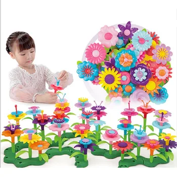 Sanje Vrt Serije Cvet Deklet, ki Povezujejo Bloki Igrače Izobraževalni Sklop Blokov Ustvarjalne DIY Opeke Igrače Interakcije